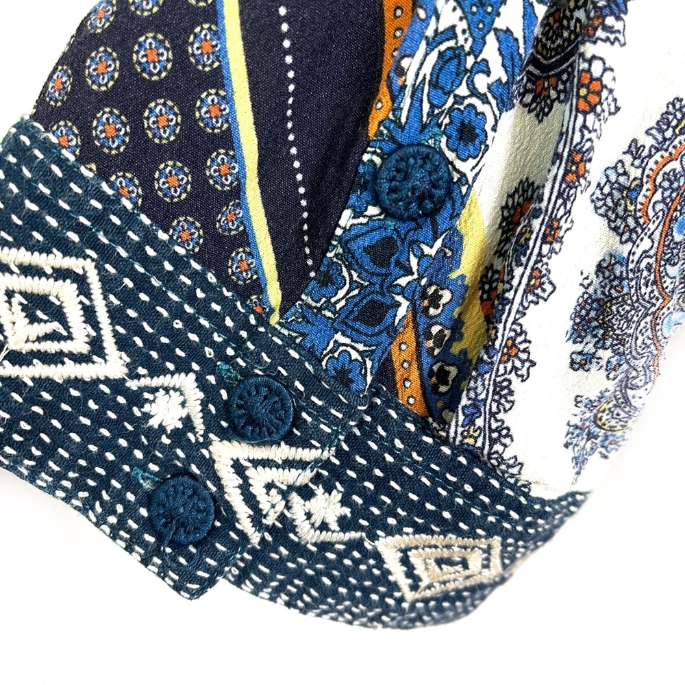 John Mark Embroidered Blue Patchwork Bohemian Lon… - image 5